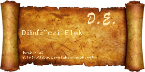 Dibáczi Elek névjegykártya